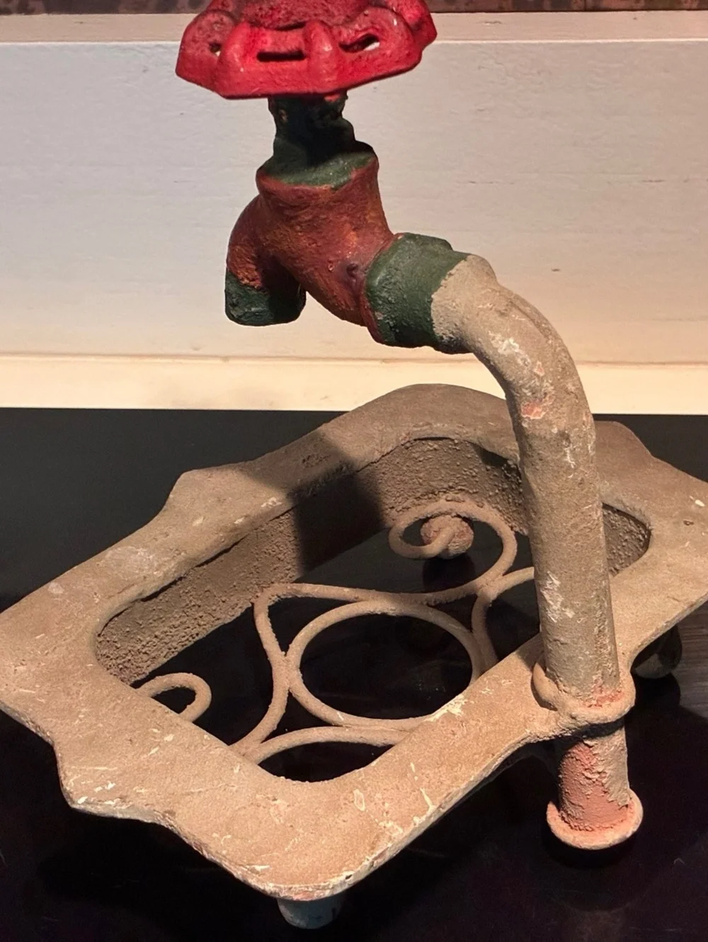 Vintage metal Garden spigot soap dish